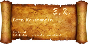 Born Konstantin névjegykártya
